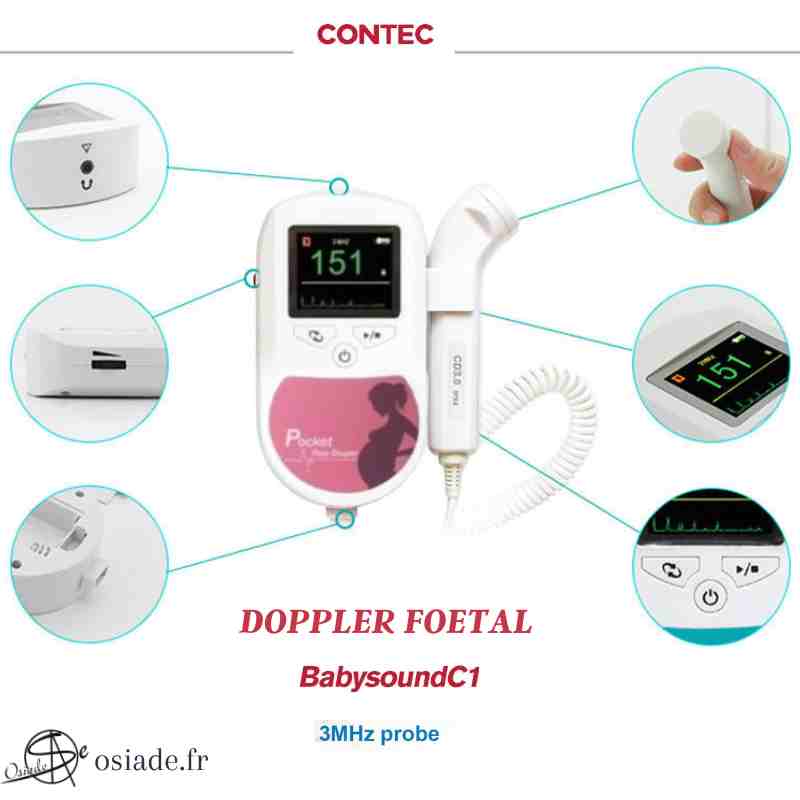 Doppler Foetal Contec C1 - sonde 3 Mhz + Malette