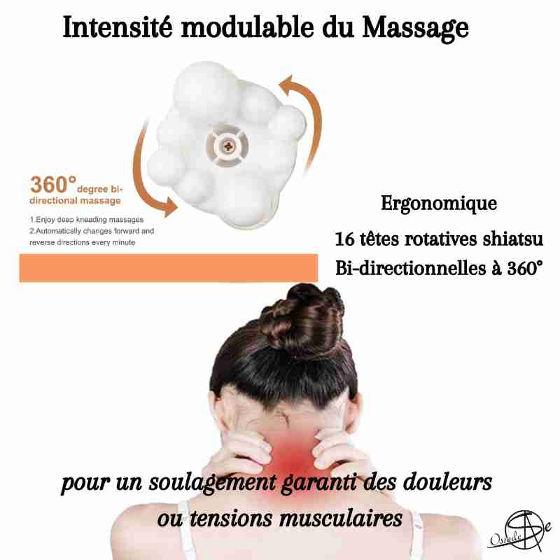 ▷ Appareil de massage chauffant avec 16 têtes rotatives – Osiade